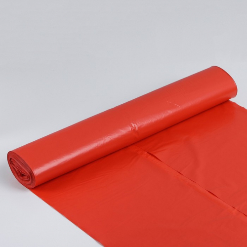 Мешки для раздельного сбора мусора, 120 л, 70×108 см, 10 шт, ПВД, 40 мкм, для неперерабатываемых отходов, цвет красный