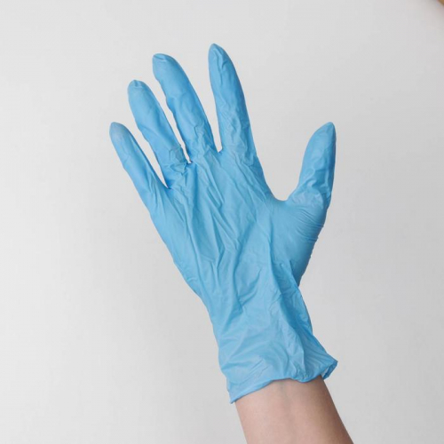 Перчатки Libry, нитровиниловые, неопудренные, размер M, 100 шт/уп, цвет голубой