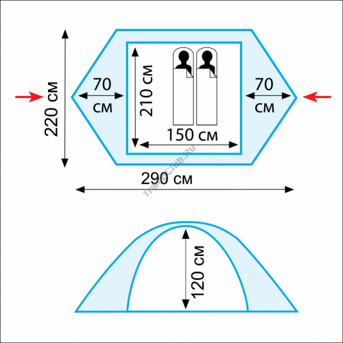 Tramp палатка Nishe 2 (V2)