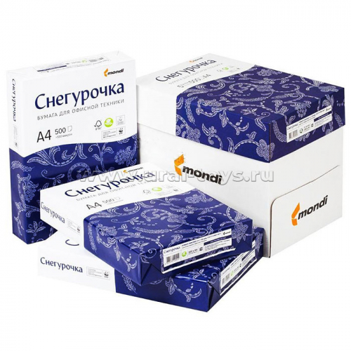 Бумага для офисной техники Снегурочка А4, 80г/м2, 500л.,