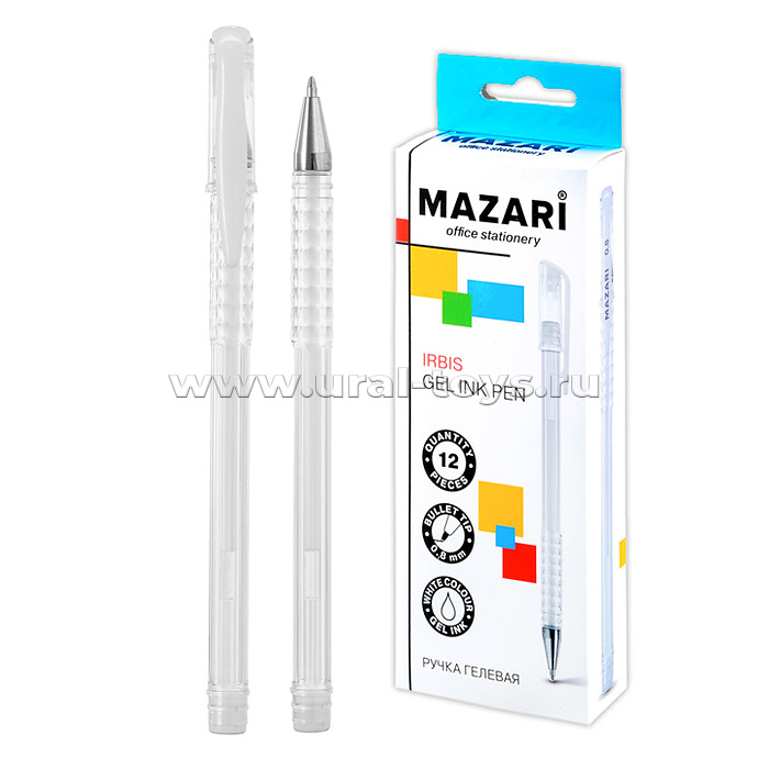 Ручка гелевая Irbis, белая, швейцарский пишущий узел и чернила производства США