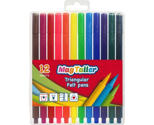 Фломастеры Magtaller KEYS, 12цветов, пластиковая коробка с подвесом