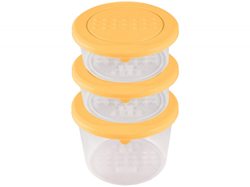 Купить Набор контейнеров 3шт (0,5л, 0,5л 0,8л) круглые Asti (бледно-желтый)