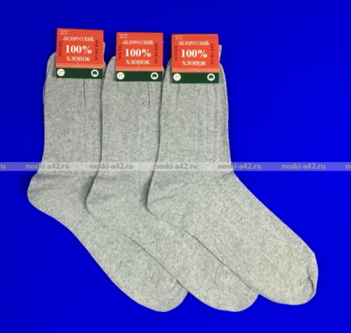 Носки мужские гладкие светло-серые МС-20