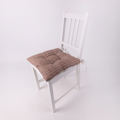 Сидушка на стул с завязками  Радушная хозяйка (Традиция)  40х40, рогожка,  Колоски