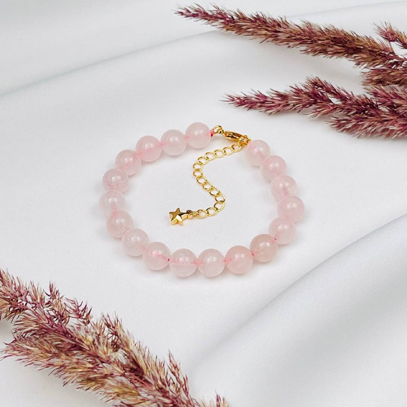 Радуга Самоцветов Браслет из мадагаскарского Розового кварца