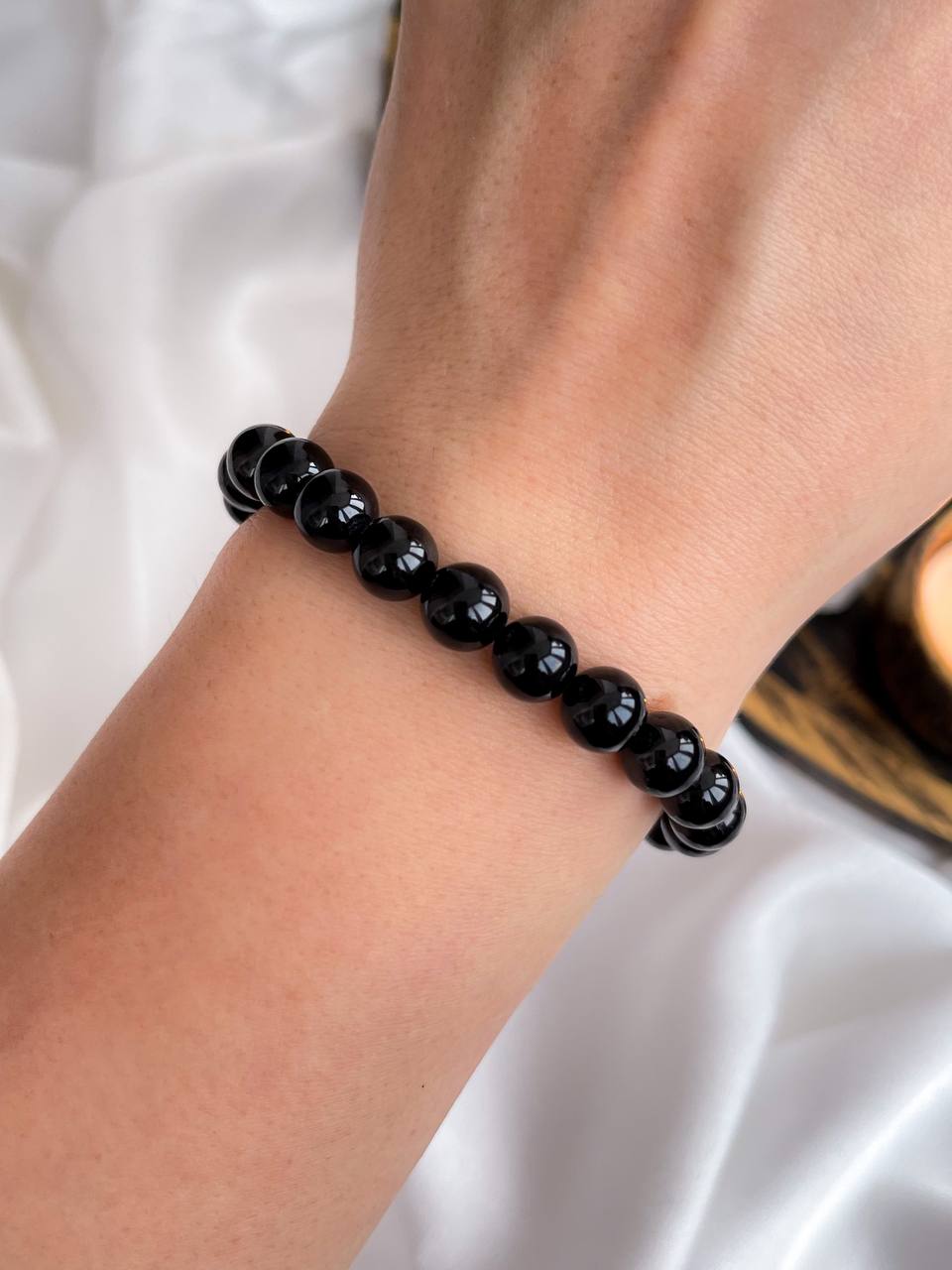 Радуга Самоцветов Браслет из черного Турмалина (Шерл)