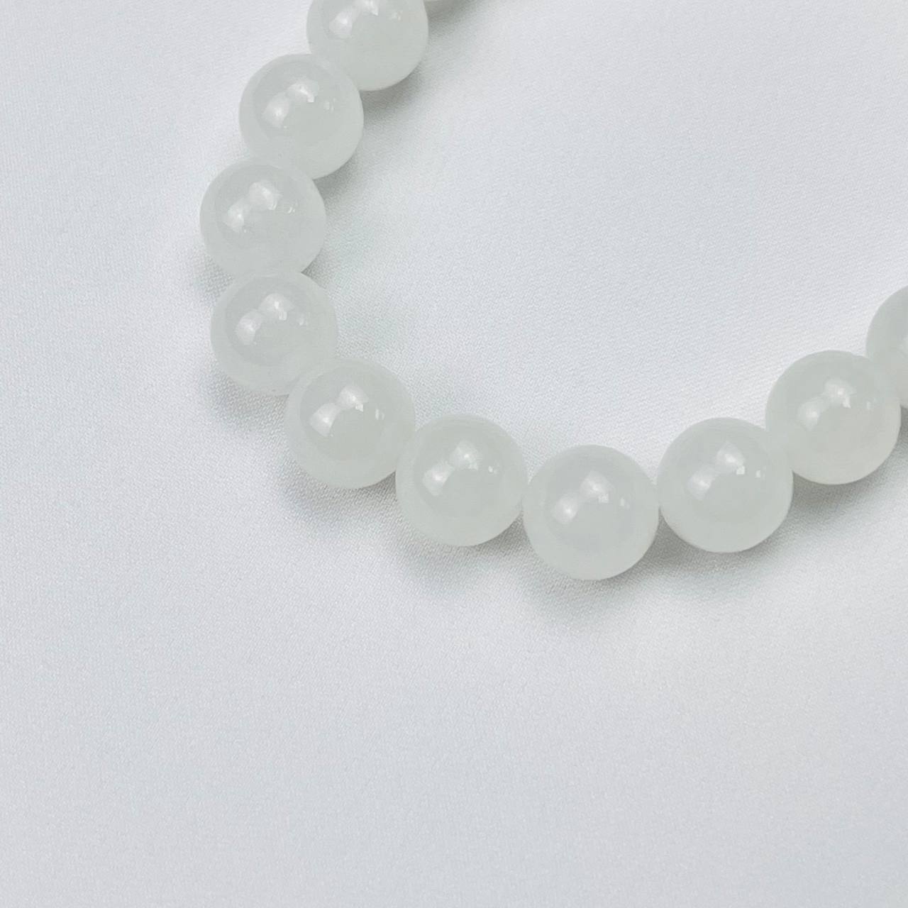 Радуга Самоцветов Браслет из белого Нефрита