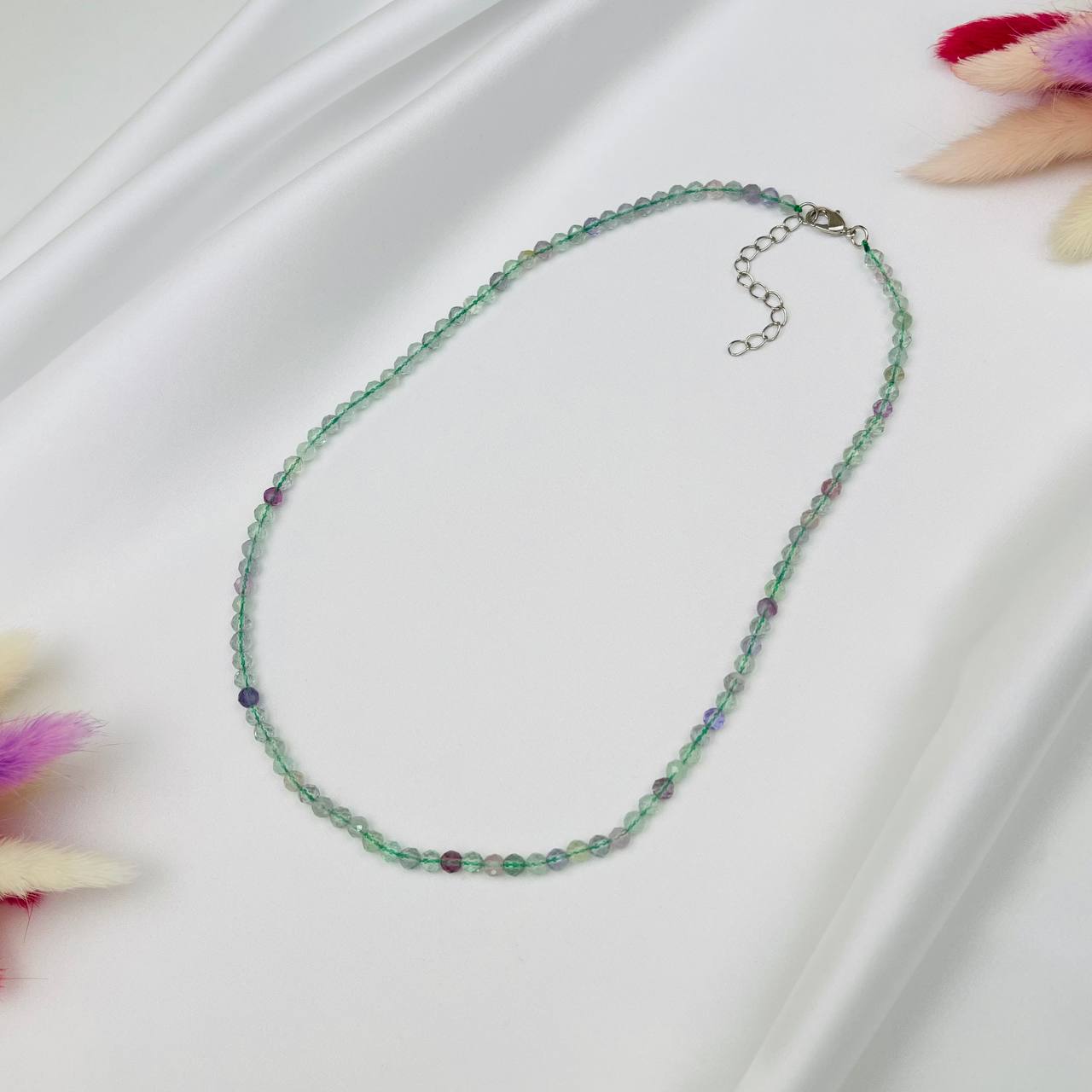 Радуга Самоцветов Бусы из Флюорита огранка