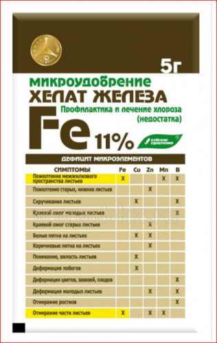 Хелат Железа 5 гр. (удобрение)