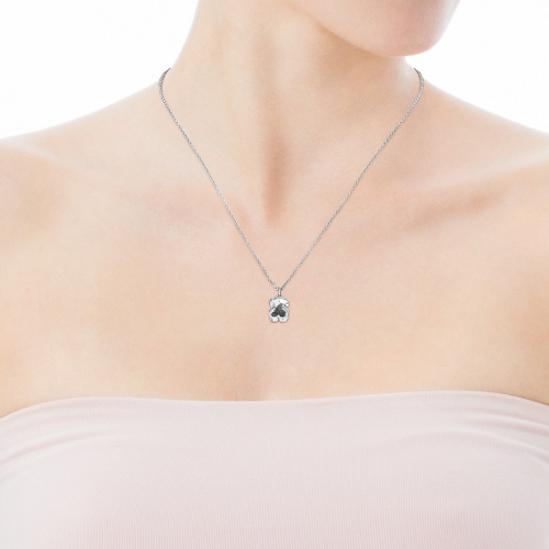 Silver Areia Necklace with onyx