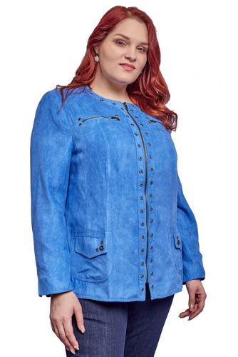 Летняя куртка без воротника голубого цвета - Amy Vermont Klingel