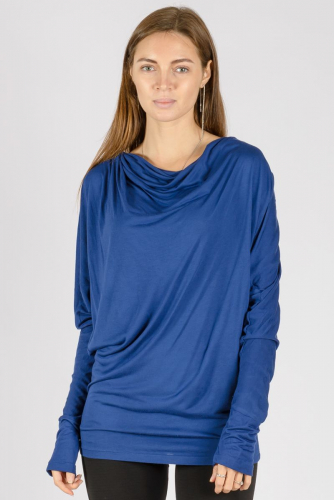 Трикотажная блуза синего цвета - OneTouch