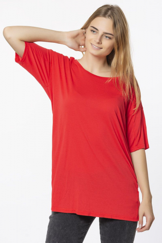 Удлиненная футболка из вискозы красного цвета - Bench