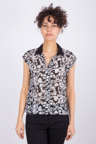 Полупрозрачная блузка с цветочным принтом - Bershka