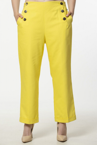 Летние брюки с декоративными золотистыми пуговицами - Zara