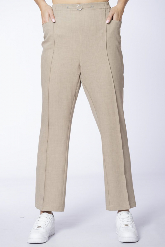 Бежевые легкие брюки на резинке - Paola klingel