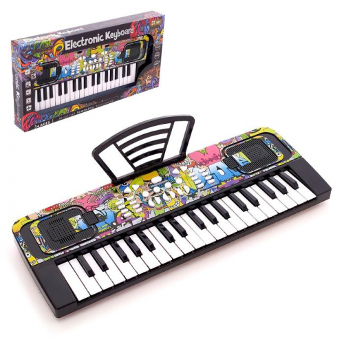 Синтезатор «Крутое граффити», 37 клавиш, с микрофоном, с пюпитром