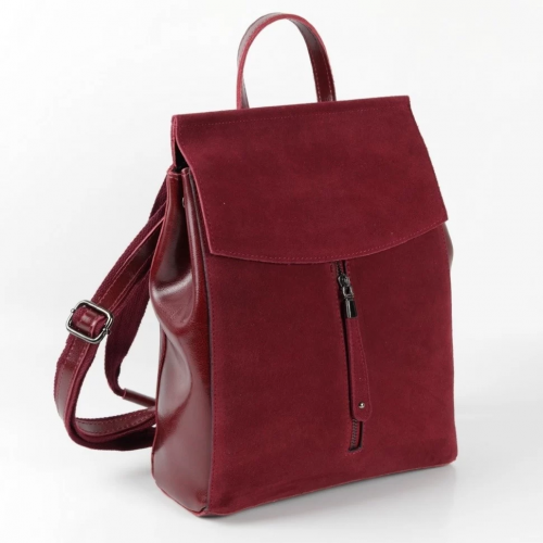 Женский кожаный рюкзак 8505-1 Вайн Ред