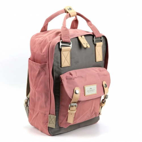 Женский текстильный рюкзак D010LXZ Т.Серый/Розовый