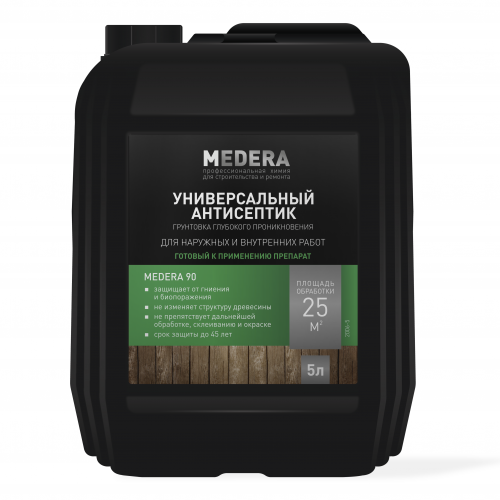 MEDERA 90. Усиленный универсальный антисептик-грунтовка для защиты ...