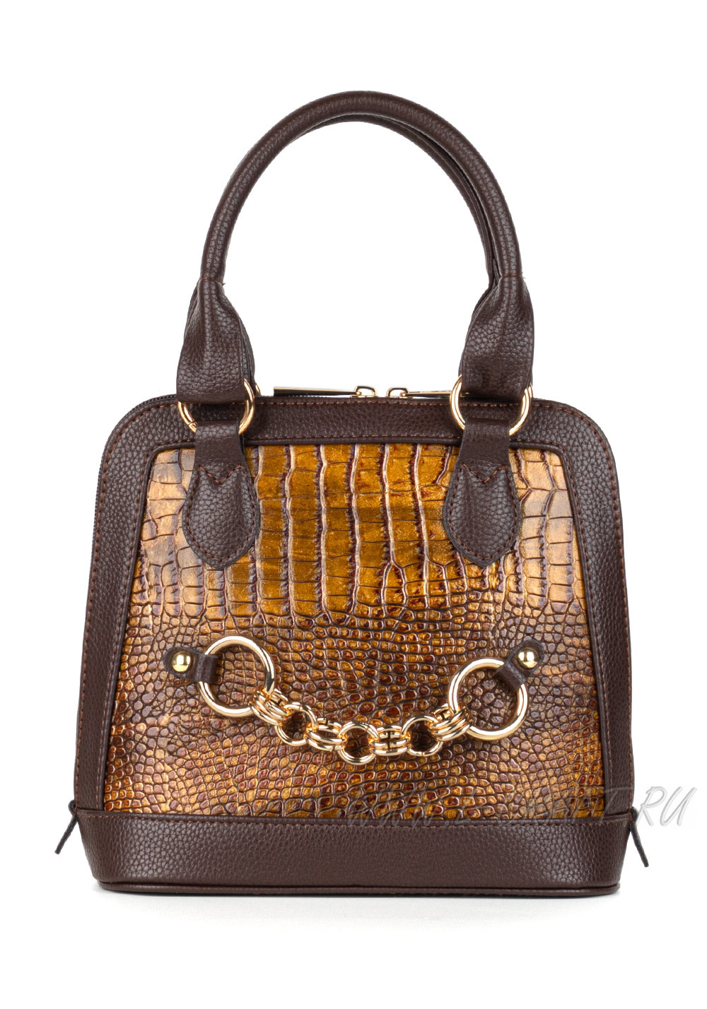 Модель №1481 | кожзам | гладкий крокодил | коричневый | Р855-2 | 30023