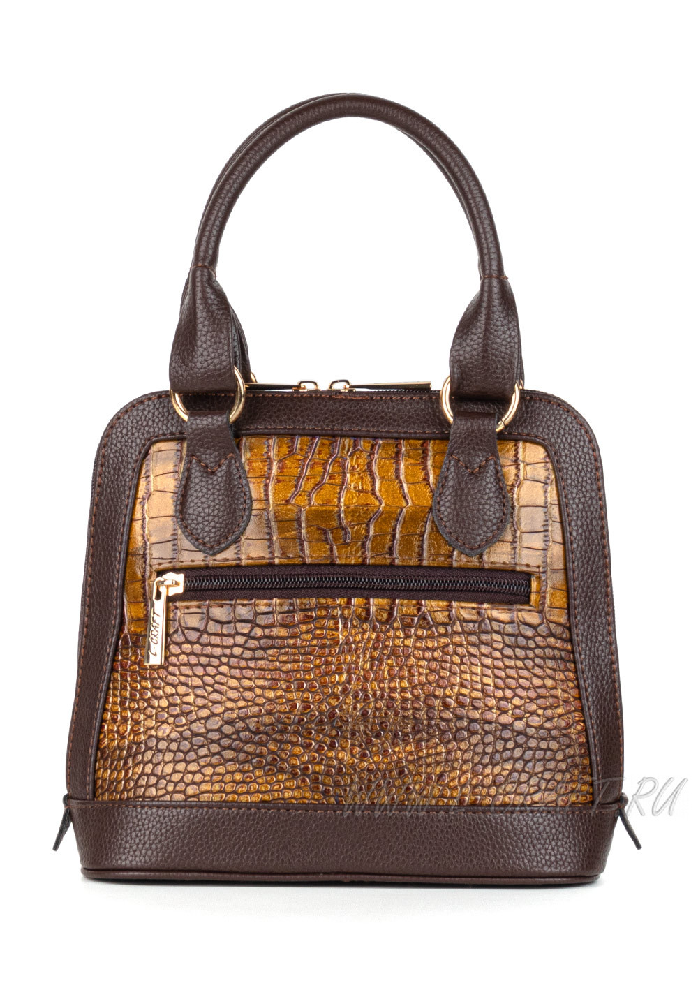 Модель №1481 | кожзам | гладкий крокодил | коричневый | Р855-2 | 30023