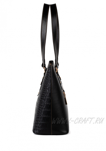 Модель №1447 | кожзам | крокодил | черный | Р831-1 | 27624