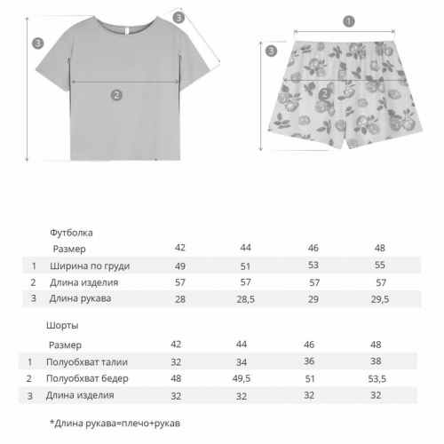 Пижама футболка и шорты  «Онфлёр» 392Ж-567