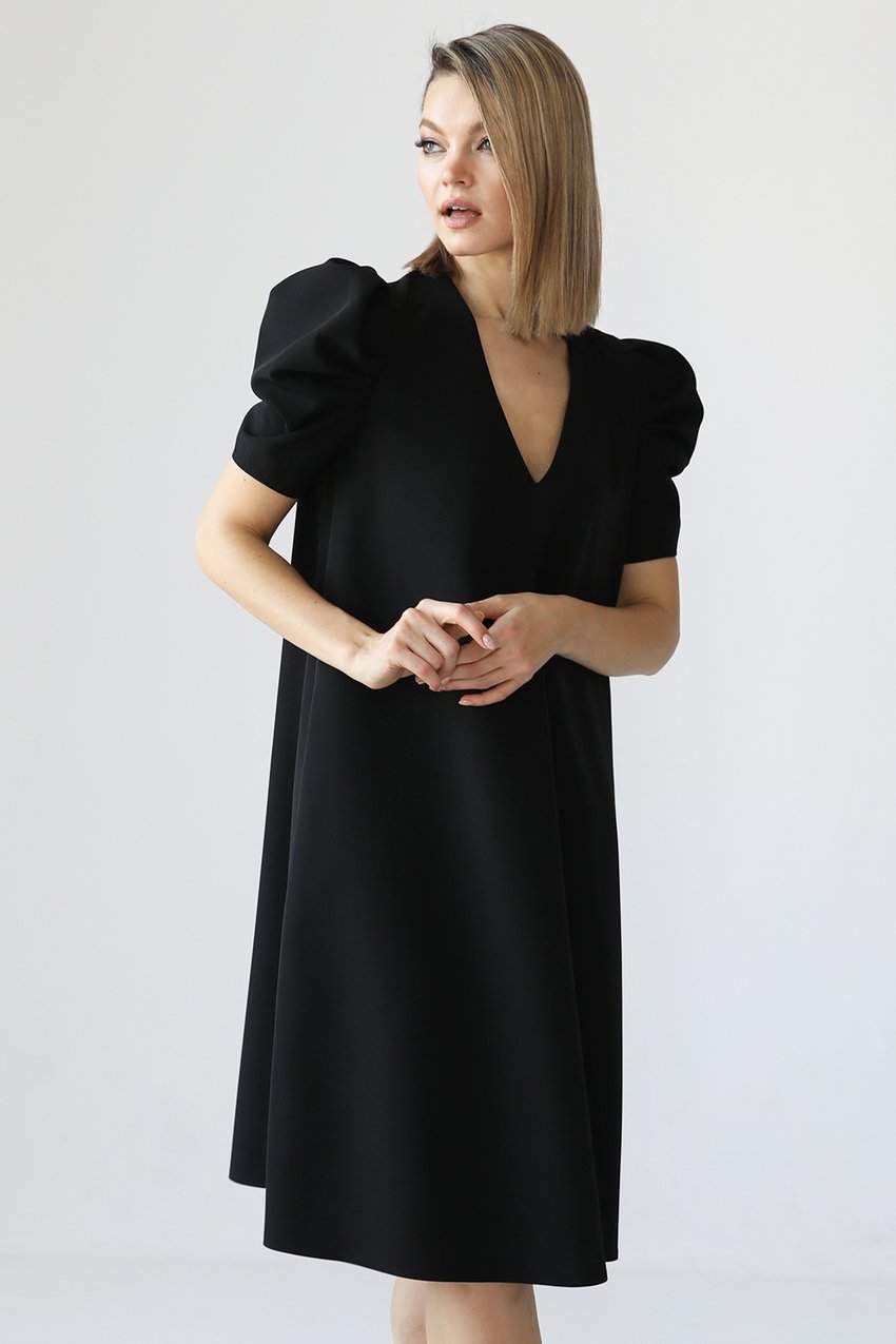 Платье с рукавами-буфами