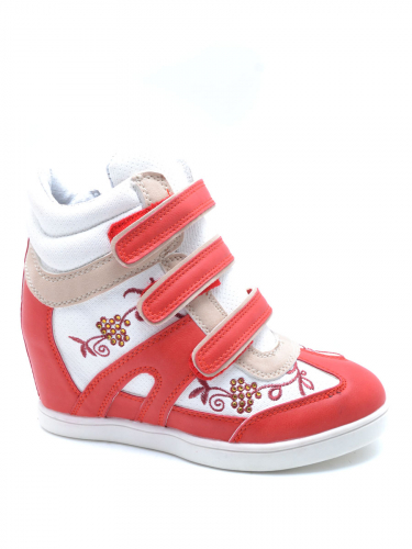 Ботинки для девочек LW-BT01F, красный, белый
