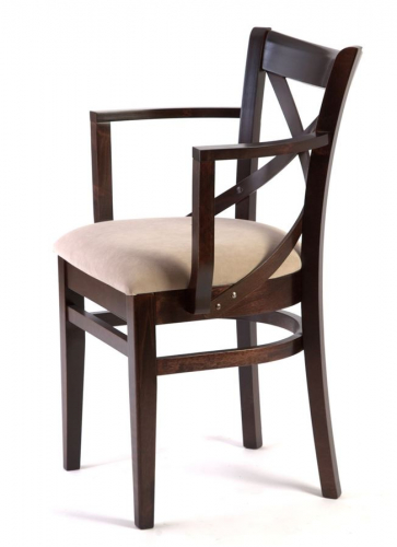 Кресло полумягкое Солло венское (Тон 8 Венге  ткань Вивальди 04)