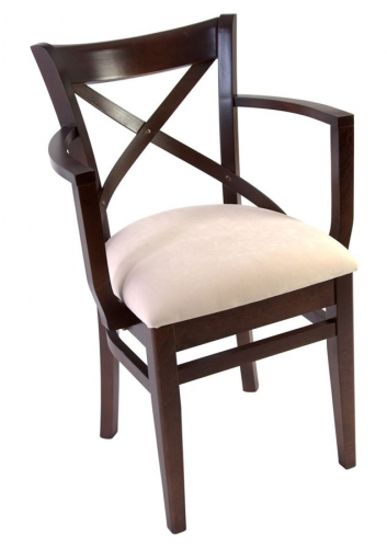 Кресло полумягкое  Солло  венское (Тон 7 Орех темный   ткань Вивальди 02)