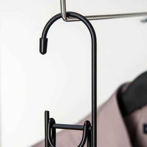 Вешалка-плечики для одежды Доляна, 5-ти уровневая, размер 40-44,со съёмными вешалками, антискользящее покрытие, цвет чёрный
