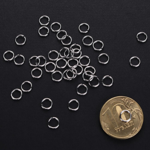 Кольцо родиевое покрытие 5 мм 50 шт серебро Korea