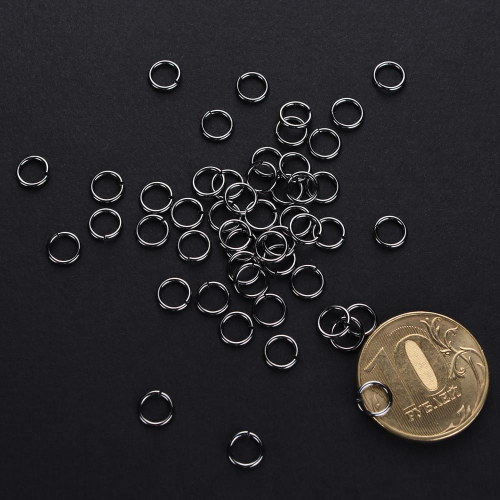 Кольцо родиевое покрытие 5 мм 10 гр темное серебро