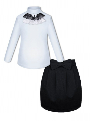 Школьный комплект с черной юбкой и белой блузкой 8111-78051