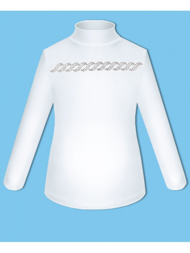Белая школьная водолазка (блузка) для девочек 8278-ДШ19