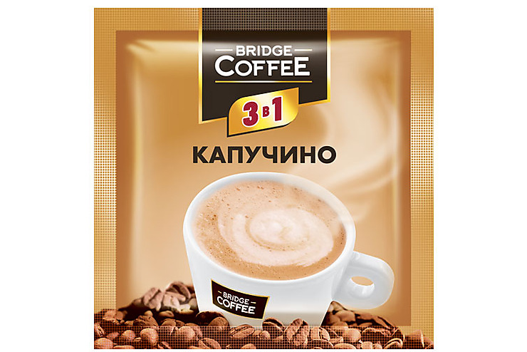«Bridge Coffee», напиток кофейный 3 в 1 Капучино, 20 г (упаковка 16 шт)