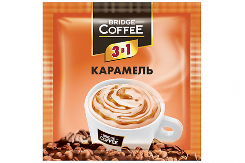 «Bridge Coffee», напиток кофейный 3 в 1 с карамелью, 20 г (упаковка 40 шт)