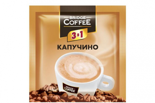 «Bridge Coffee», напиток кофейный  3 в 1 Капучино, 20 г (упаковка 16 шт)