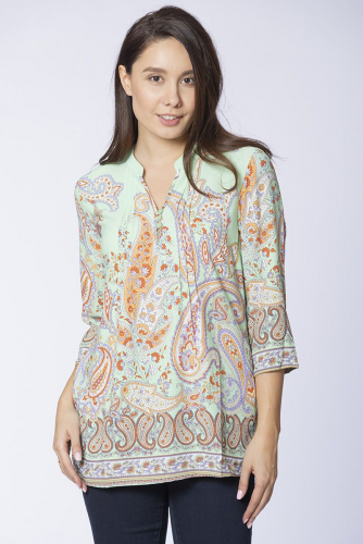 Удлиненная блузка прямого кроя с ярким принтом - Paola klingel