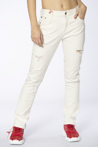 Рваные прямые джинсы цвета слоновой кости - Lee Cooper