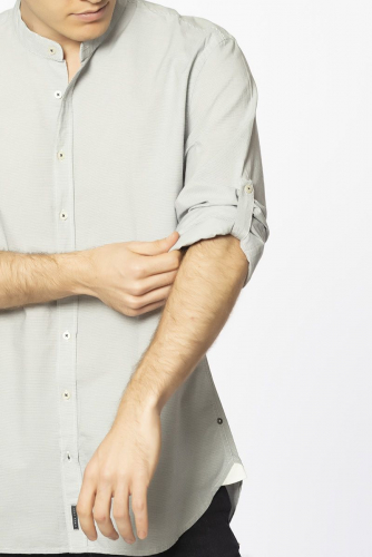 Рубашка в мелкую полоску с воротником стойка - Marc O'Polo