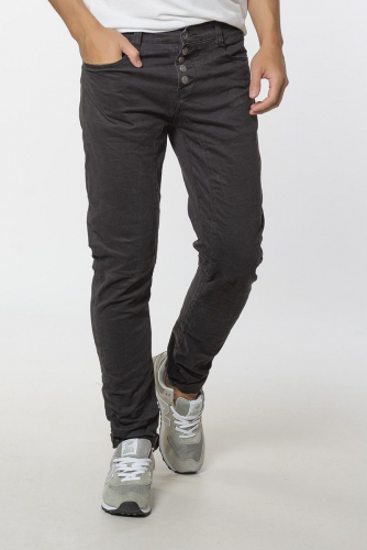 Черные хлопковые зауженные брюки с подворотом - Sublevel