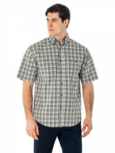 Летняя хлопковая рубашка с коротким рукавом - Monolith