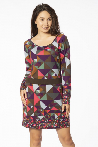 Платье трикотажное с геометрическим орнаментом - Lavand