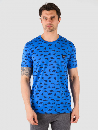Синяя футболка с принтом - Paul & Shark