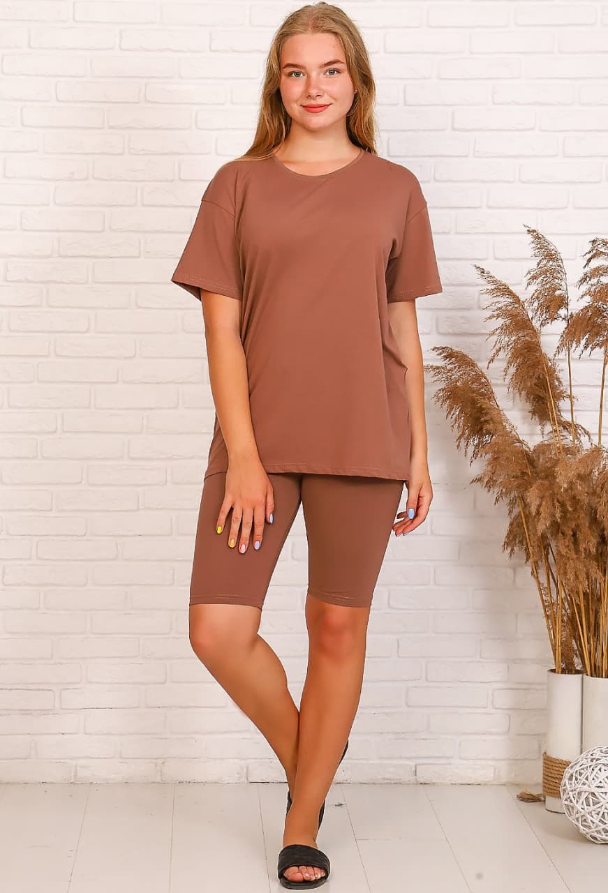 Костюм женский (оверсайз),пенье (капучино)