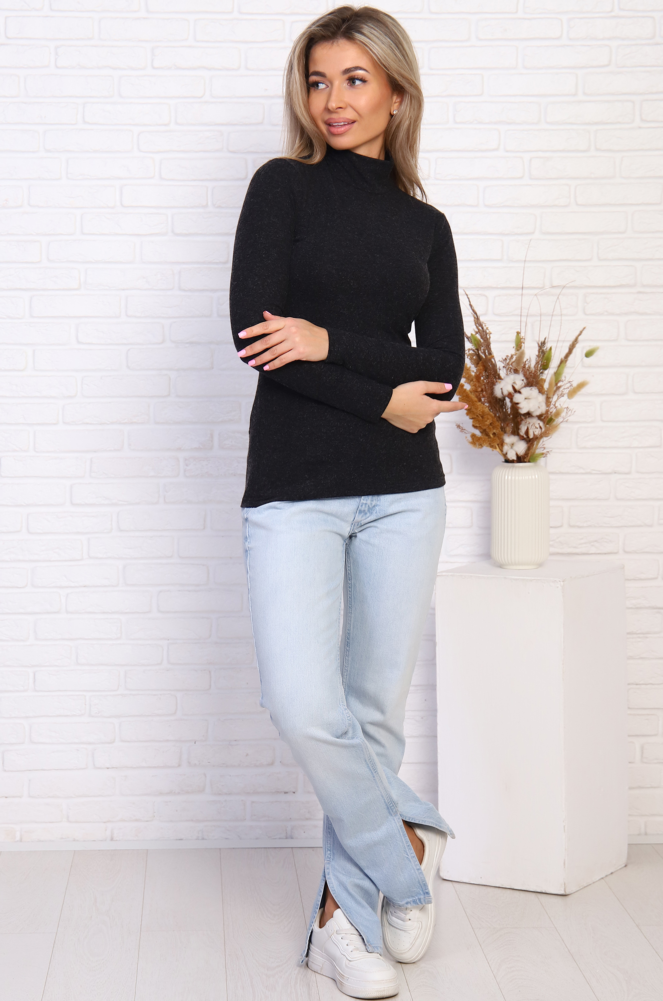 Водолазка женская, Ангора (чёрный)